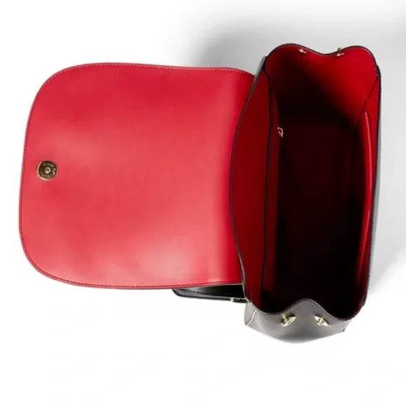 Lauren Ralph Lauren Dryden Ellen Black Leather Backpack - Picture 3 of 10